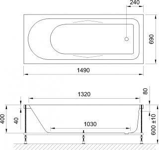 Акриловая ванна Royal Bath Tudor 150x70см белый RB407700